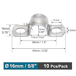 FamlTol 10 pcs 5/8" Conduit Clamp 304 SS U Bracket