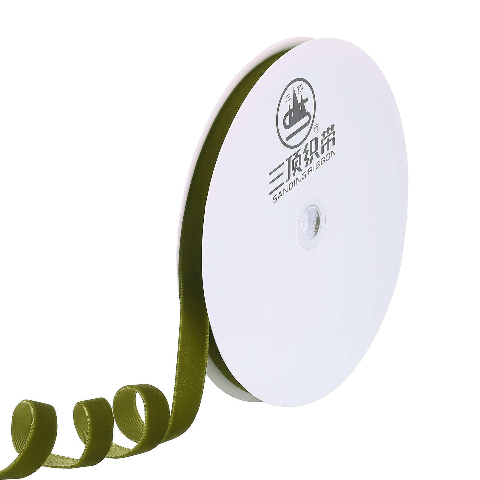 PATIKIL Velvet Ribbon 9/16 Inch 25 Yard, 1 Roll Polyester Single Face Spool for Gift Wrapping Wedding Flower Bouquet Bow Handmade Craft Decoration, Green