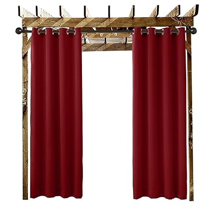 Patio Lawn Garden 1 Panel Chadmade Outdoor Curtain Red 100 W X