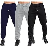 Tuveke Fleece Jogger Sweatpants for Men with Pockets Bottom Athletic Sweat Pants Workout Running Casual Gym Size Small to 3XL