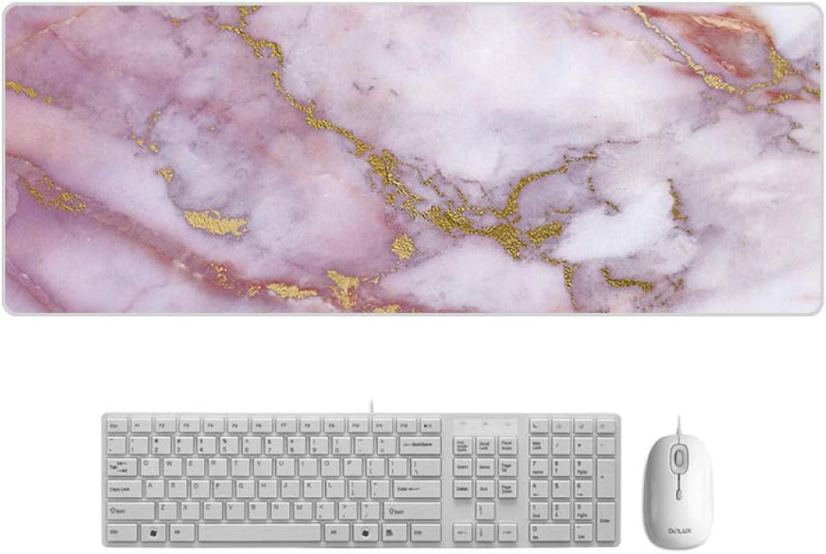 Computer Mouse Pad Creative Marble Color Cartoon Desk Pad Large Mouse Pad Purple Gold Marble 11.8X31.5X0.12 in