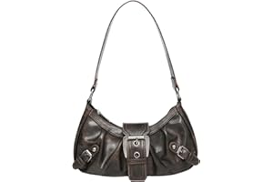 Verdusa Women's Y2k Purse Goth Handbag Buckle Punk Hobo Shoulder Bag Clutch Purses Bags
