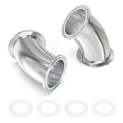 TAISHER 2PCS 304 Stainless Steel 1.5" Tube OD 45
