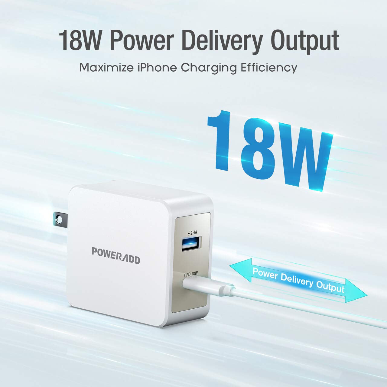 POWERADD USB C Wall Charger 30W Dual Port Type C Charger with 18W Power Delivery and Foldable Plug EnergyCharger PD II Compatible with MacBook, iPad Pro, iPhone 11 Pro/XS/XR/X, Pixel, Galaxy and More