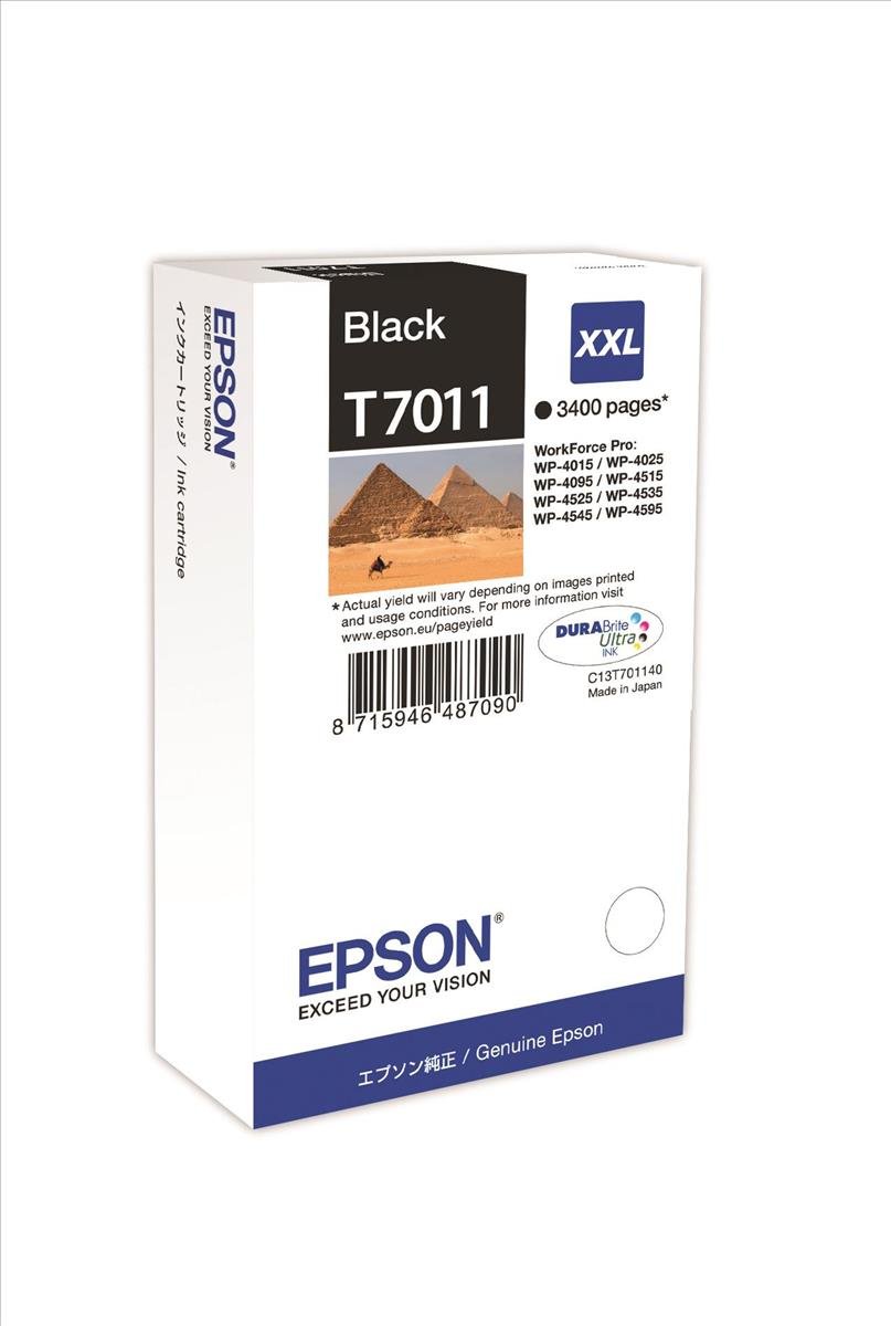 Epson T7011 Black Genuine, XXL High Yield Ink Cartridge DuraBrite Ultra