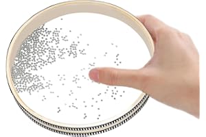 AEMROVI Ocean Drum Sea Drum 6inch- With Hardwood Shell and Wave Beads- Sounding Musical Hand Percussion Instrument for Meditation, Yoga Portable for Home School Supplies with Storage Bag