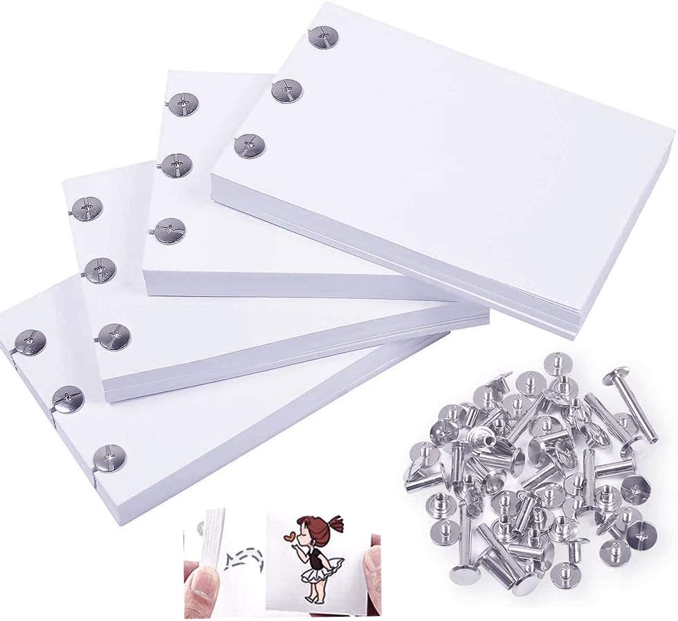 Blank Flip Book Paper with Holes, 400 Sheet(800 Page