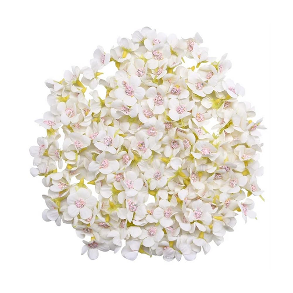 Rikyo Artificial Silk Daisy Small Flower Heads, 1" Faux Mini Picks for Wedding Party Shoes Hats DIY Wreath Decor, Bulk Fake Wildflowers for Crafts Cake Vase (100, White)
