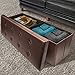 Sorbus Storage Bench Chest – Collapsible/Folding Bench Ottoman with Cover – Perfect Hope Chest, Pouffe Ottoman, Coffee Table, Seat, Foot Rest, and More – Contemporary Faux Leather, Large (Chocolate)