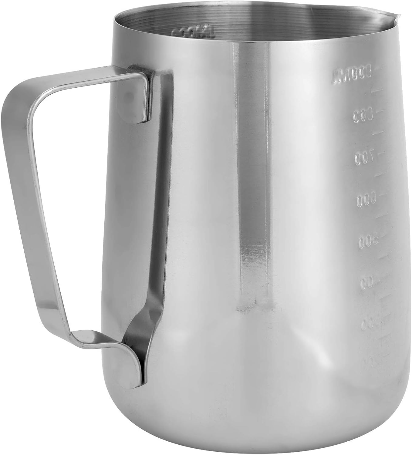 Milk Frother Cup with Double Sid Art Jug Metal Frothing Pitcher