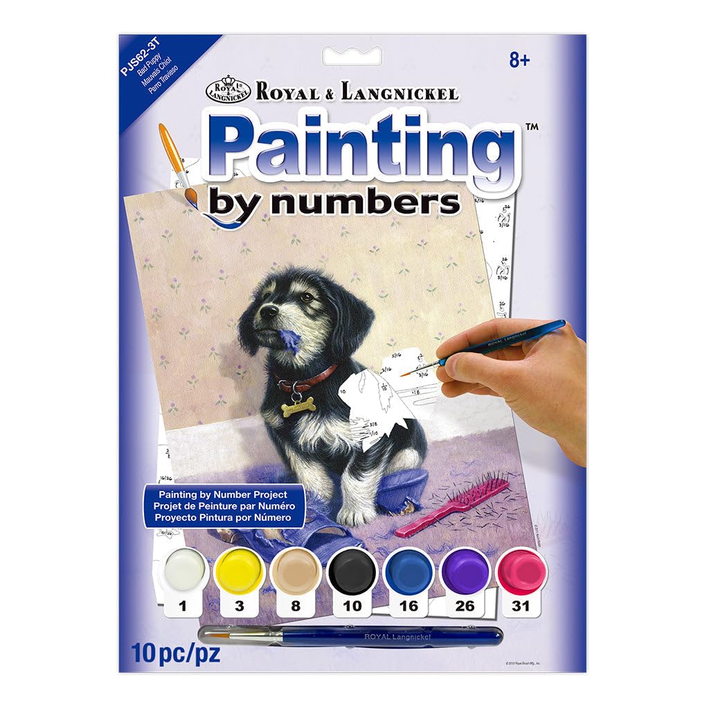 Royal & Langnickel 11 x 15 inch Bad Puppy Pre-Printed Paint by Number Painting Set