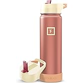 IRON °FLASK Camping & Hiking Hydration Flask with Straw, Wide Mouth Insulated Stainless Steel Sports Water Bottle - 22 oz Dream Sunset
