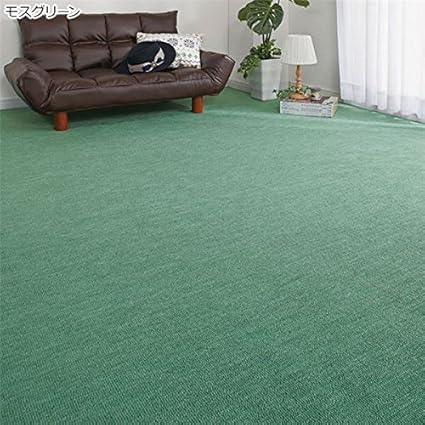 Amazon 選べる撥水 抗菌 防臭加工カラーカーペット モスグリーン 5 江戸間6畳 長方形 フリーカット可 日本製 生活用品 インテリア 雑貨 インテリア 家具 カーペット マット 並行輸入品 ノーブランド品 ラグ カーペット