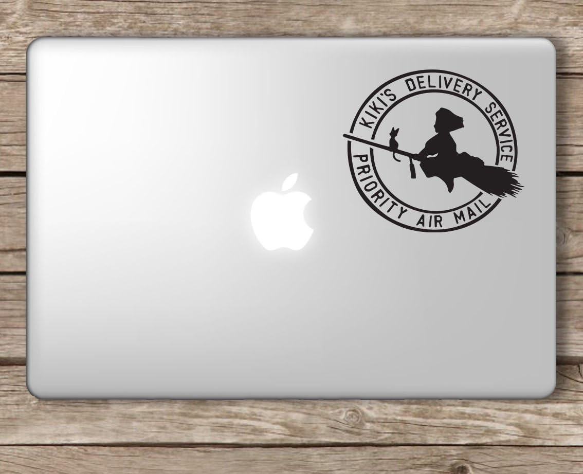 Kiki's Delivery Service Studio Ghibli - Apple MacBook Laptop Vinyl Sticker Decal, Die Cut Vinyl Decal for Windows, Cars, Trucks, Tool Boxes, laptops, MacBook - virtually Any Hard, Smooth Surface