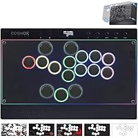 Sehawei Haute42 Arcade Stick C16 Magnetic All-Button Arcade Controller 16Keys with RGB Rims,Premium Black Leverless Fight Sti