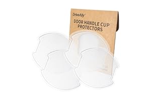 DriveAlly 4Pcs Silicone 3D Carbon Fiber Texture Car Door Handle Cup Protectors Paint Scratch Protector Sticker Vehicle Exteri