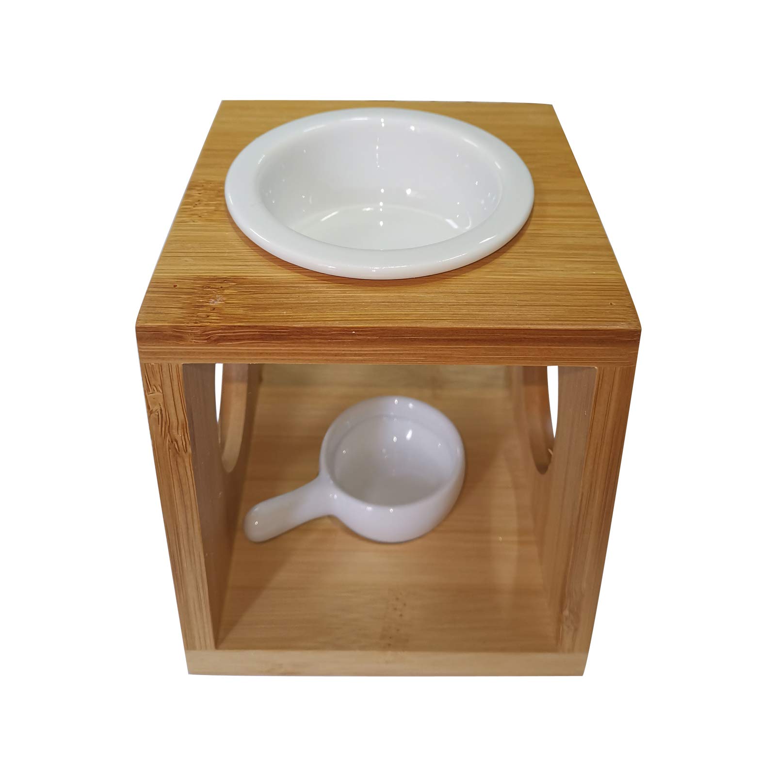 Ceramic Essential Oil Burners, Scented Wax Melt Burner with Candle Holder Aromatherapy Burner for Home Office Birthday Valentine Wedding Gift (Square)