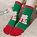 Roniky 5pcs Womens 100% Cotton Five Toe Ankle Socks Christmas Sock Gift