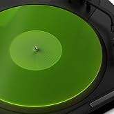 TAKMORK 12" Acrylic Turntable Mat, Record Player Platter Slipmat, Green | Center Label Recess, Reduces Static &amp; Noise, Vibration Damping, Tighter Bass Quality, Clearer Audio, Easy-Clean Surface