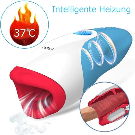 Automatischer Masturbatoren Cup Elektrischer Vibrator Männer Masturbieren 10 Vibrationsmodi und Heizfunktion Oral Masturbator
