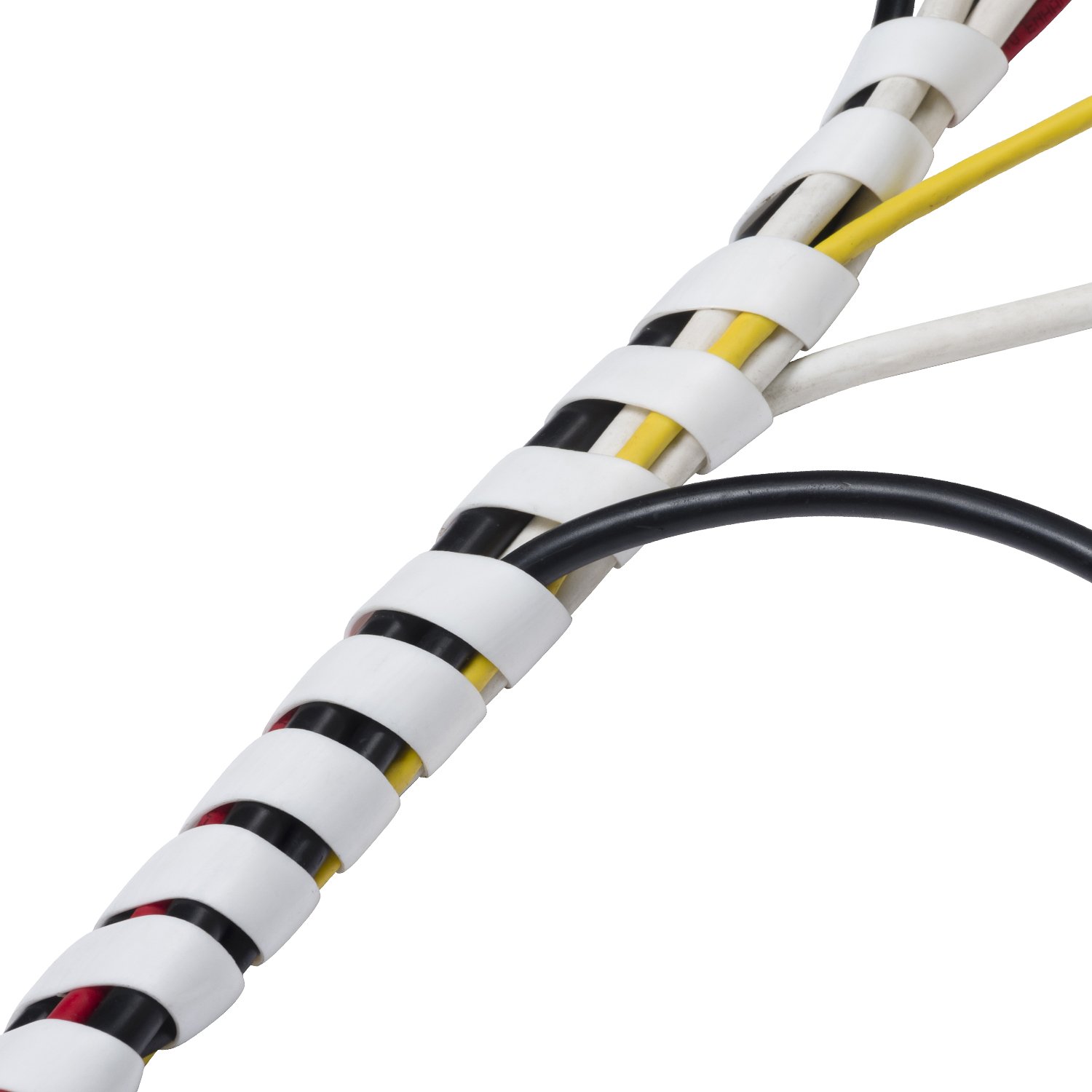 D-Line Cable Tidy Spiral Wrap, Cable Management Solution to Organise Cables - 2.5 Meter Length, White