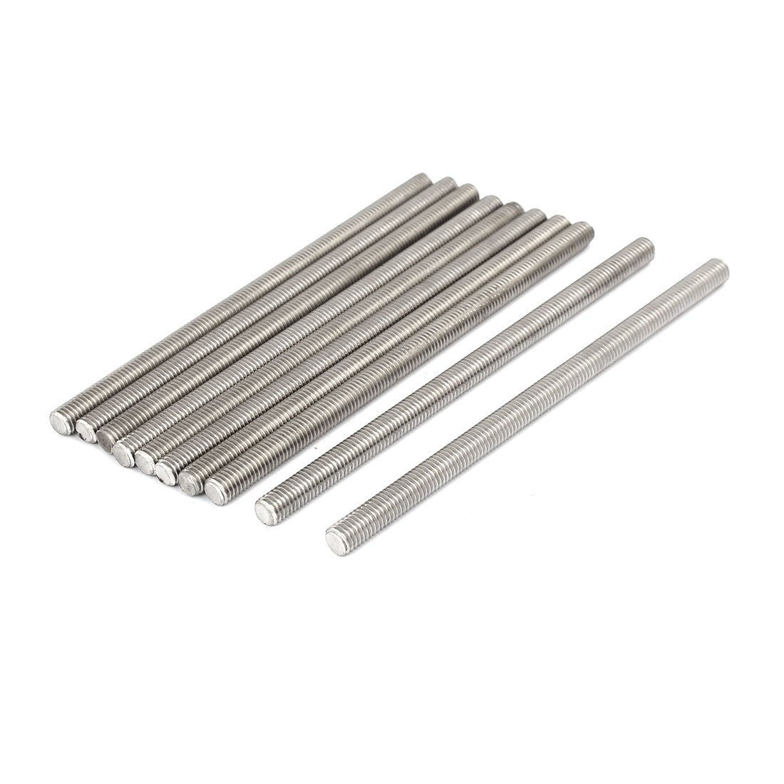 sourcingmap M8 x 150mm 304 Stainless Steel Fully Threaded Rods Bar Studs Fasteners 10 Pcs
