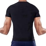 SKYWPOJU Men Sauna Heat Trapping T Shirt Waist Shaper Short Sleeve Top view 3