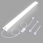 KUKUMAO Utility LED Shop Lights Fixture with Plug 4FT 5000K 36W 3600LM | Plug-and-Play Linkable Ceiling Light. Under Cabinet Light,Workbench Lamp for Garage, Kitchen, Bathroom, Closet &amp; Office .