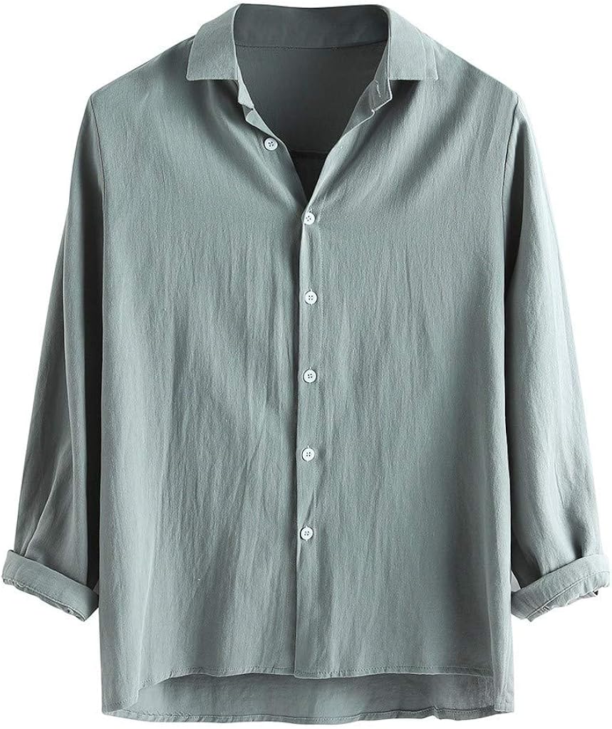 Amazon.com: Shirt for Men,Misaky Summer Casual Slim Fit Geometric Print Solid Button Long Sleeve 