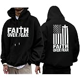 PNORATM Christian Hoodies for Men Religious Faith Jesus Hoodie God Bible Verse Cross Sweatshirts Trendy Graphic Pullover
