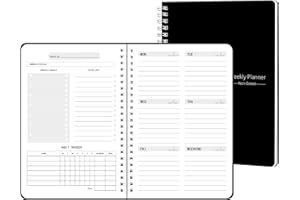TREES Undated Weekly Planner, Weekly To Do List Notebook with Goal & Habit Tracker Organizer, A5 5.8" x 8.0" Weekly Planner Notebook with Spiral Binding for Men or Women