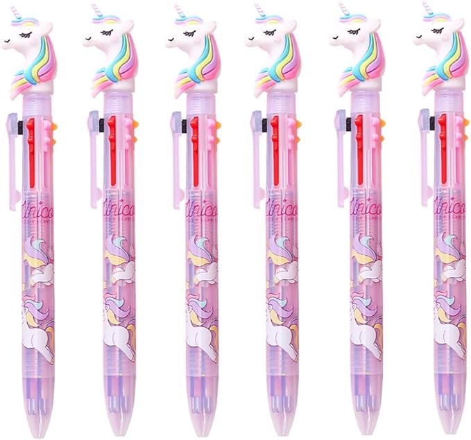Shulaner Retractable Unicorn Ballpoint Pens Multicolor