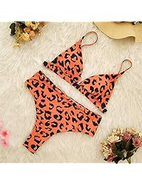 BTFBM - Bikini de dos piezas con estampado de leopardo para mujer