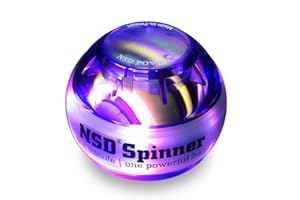 Auto-Start NSD Rainbow Lit Spinner Gyro Ball – Up to 15,000 RPM Premium hand strengthener and wrist exerciser for grip strength training, forearm workout, and pain relief; durable and portable