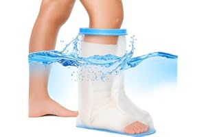 Xuzzry 100% Waterproof Leg Cast Cover for Shower with Non-Slip Bottom Reusable Shower Boots Leg Ankle Foot Cast Protector for Adult After Surgery Bandage Dressing Wound [2025 Upgraded]