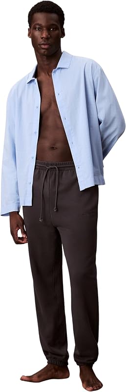 Herren Hemd Button Down Pyjama-Top, Blau (19473 Plotter Plaid+Frozen Fjord), L