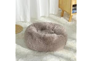 Geizire Washable Small Cat Bed, Donut Calming Round Soft Pet Bed, Fluffy Warm and Cozy Anti Anxiety Cuddler, Joint-Relief(for Puppy or Kitten up to 5lbs Only, Very Small)