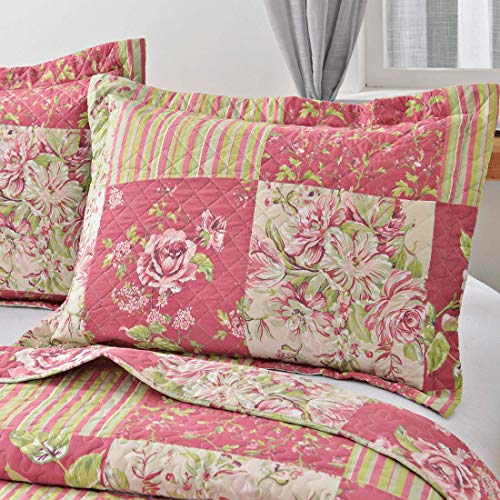 Oliven Set of 2 Standard Pillow Shams Patchwork Floral Pillowcases Envelope Closure Pillow Covers(20"x26")