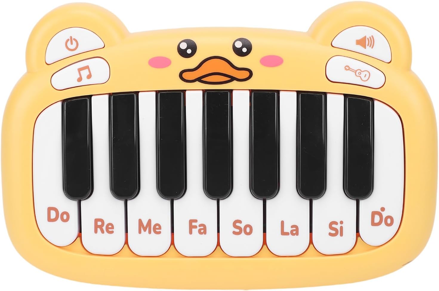 Denash Denash Pocket Sized Baby Piano Toy Compact Battery Powered Toddler Piano Keyboard Musical Toy, Ideal Music Baby (Brown) (Yellow)