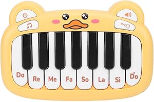 Denash Denash Pocket Sized Baby Piano Toy Compact Battery Powered Toddler Piano Keyboard Musical Toy, Ideal Music Baby (Brown