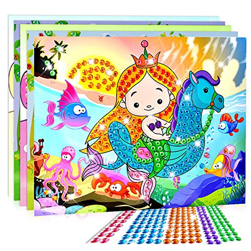 Alician Funtoy for 10 Pcs 3D Crystal Mosaics Sticker Creative Art Sticker Intelligent Development Toys Christmas Birthday Gift (Random Send)