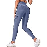 COMFY ONE Cargo Leggings with Pockets for Women High Waisted Yoga Workout Lounge Pants XS-2XL