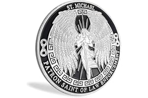 Glamtune St. Michael Patron Saint of Law Enforcement Military Challenge Coin Hero's Prayer Commemorative Coin