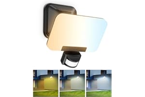 OREiN 3CCT Flood Lights Outdoor 3500LM 35W Motion Sensor Outdoor Lights, 6000K/4000K/2700K LED Security Lights Dusk to Dawn, IP65 Waterproof Motion Sensor Flood Lights for Garage, Yard, 1 Pack