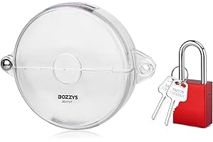 BOZZYS Translucent Gate Valve Lockout Tagout Locks Cover with Aluminum Padlock,Durable Loto Locks for 2.5" to 5" Valves,OSHA-Compliant