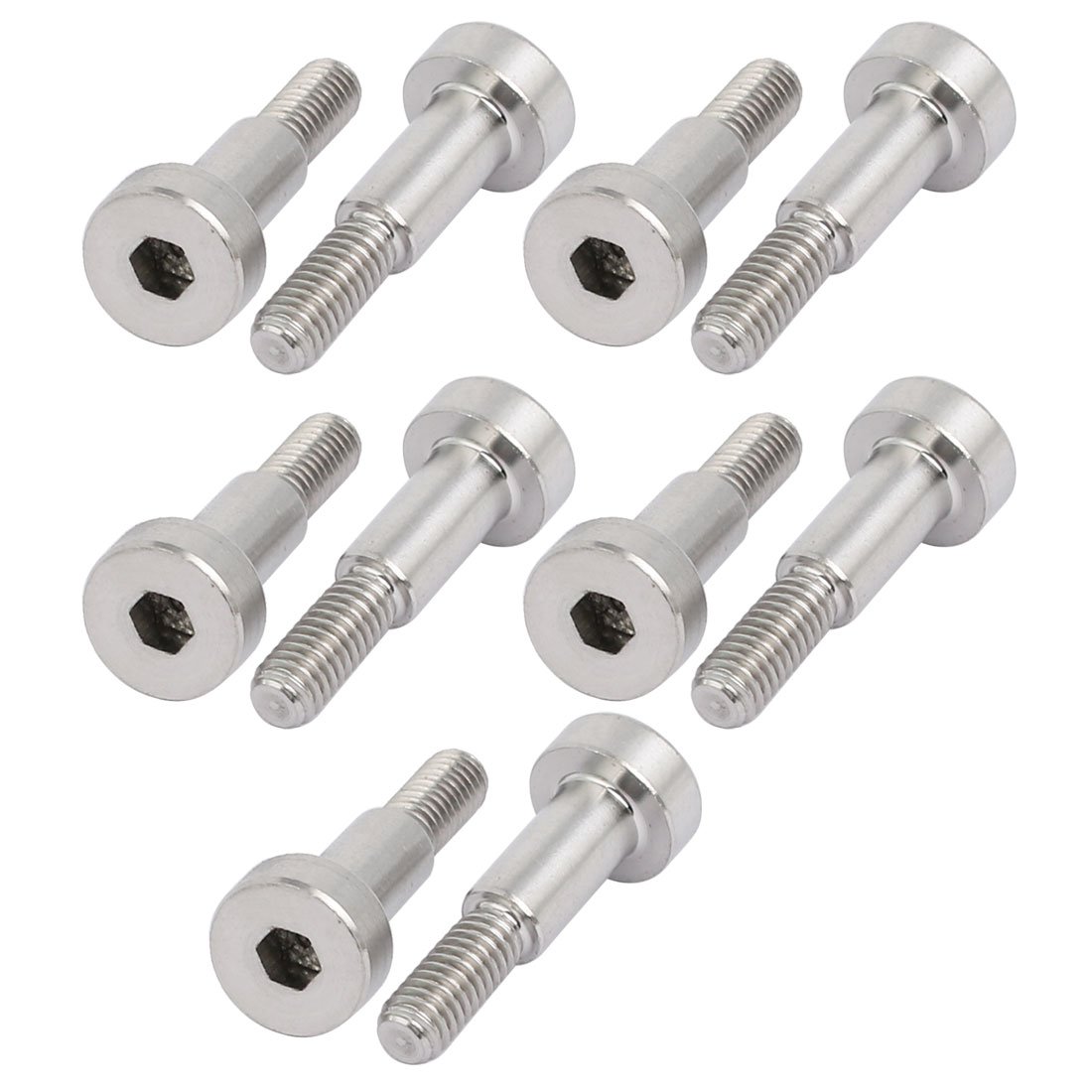 Sourcingmap 10pcs 304 Stainless Steel Hex Socket Shoulder Bolt 5mm Shoulder Dia 10mm Shoulder Length M4 Thread โ image 1