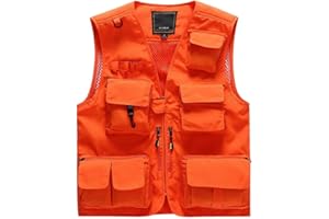 Men's Mesh Quick-Dry Fishing Vest Outdoor Hunting Climbing Traveling Photography Cargo Waistcoat with Multi-Pockets