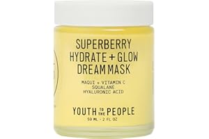 Youth To The People Superberry Dream Mask - Hyaluronic Acid + Vitamin C Face Moisturizer + Overnight Facial Mask, Hydrates + Plumps + Brightens Skin, Evens Skin Tone, For Dry + Dull Skin, Non-Greasy