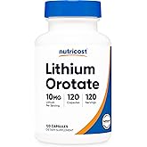 Nutricost Lithium Orotate (10mg) 120 Capsules - Vegan Lithium Supplement, GMO-Free, Gluten-Free