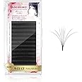 NAGARAKU Easy Fan Premade Fans Eyelash Extensions 3 Layers Self Blooming Mega Volume Eyelashes Rapid Automatic Flower Soft Pre-glued Lashes Pre Fanned Lash - 0.03C Curl -9-11-13mm MIX